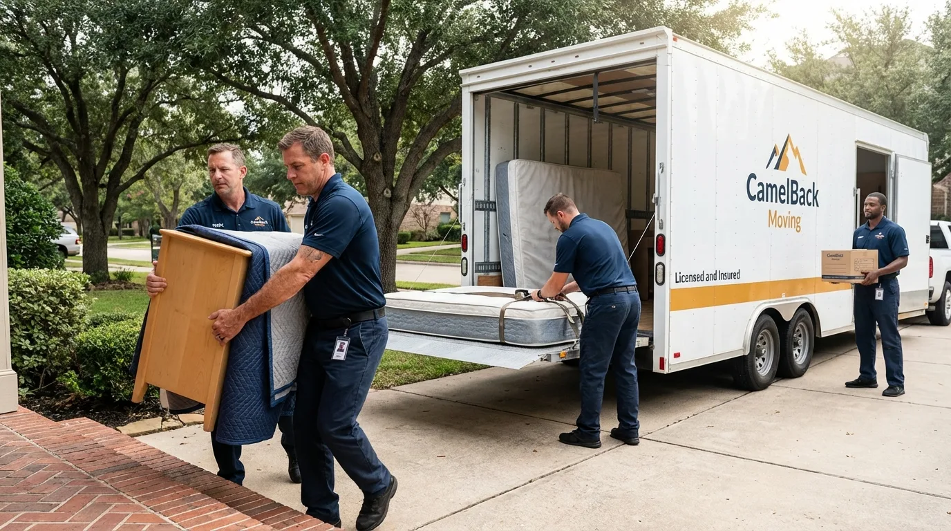 Crew loading residential truck for cross-state move from Shelbyville, KY