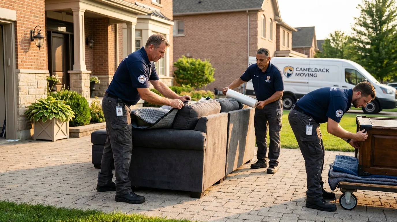 Large estate moving crew wrapping furniture in Shelbyville, KY