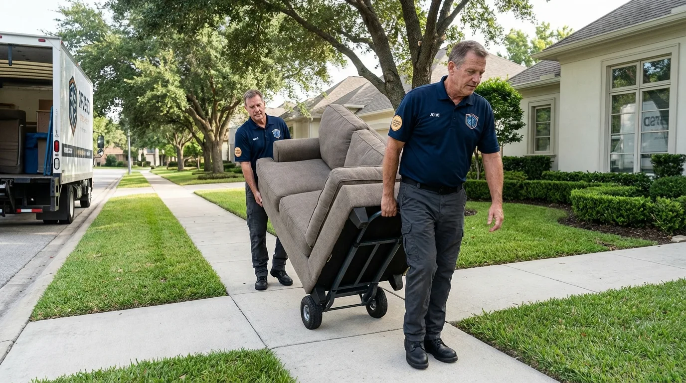 Local residential moving crew loading furniture in Shelbyville, KY